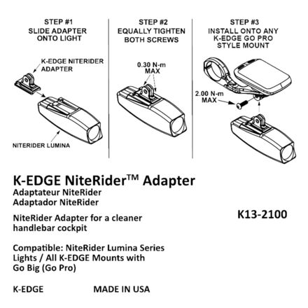 K-Edge - NiteRider Light Adapter