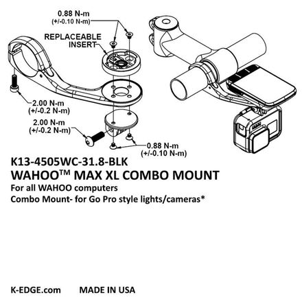 K-Edge - Max XL Handlebar Wahoo Combo Mount
