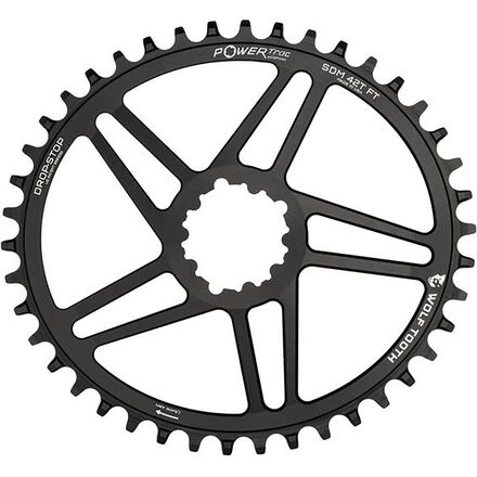 Wolf Tooth Components - Drop Stop Elliptical Direct Mount SRAM Flattop Chainring - Black/6mm Offset