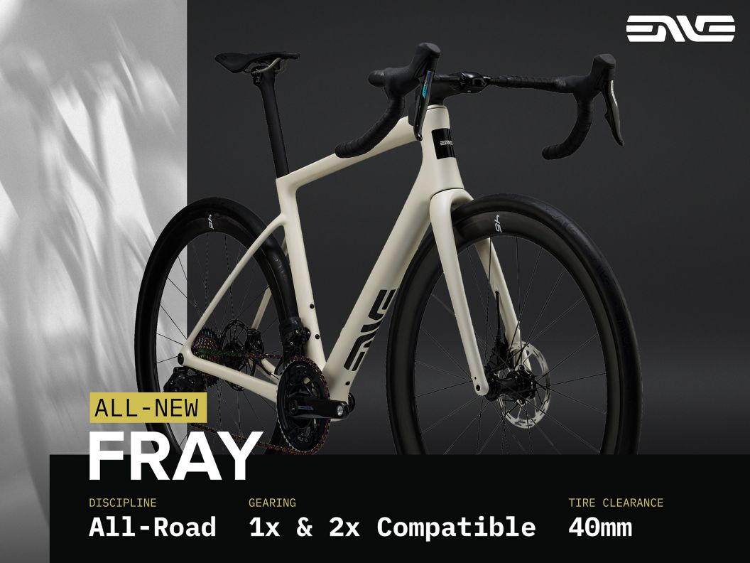 All-new ENVE Fray all-road bike with 40mm tire clearance and 1x & 2x compatibility.