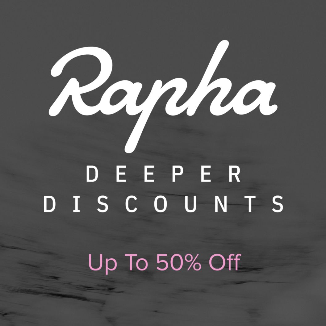 Rapha sale. Deeper discounts of up to 50% off. 
