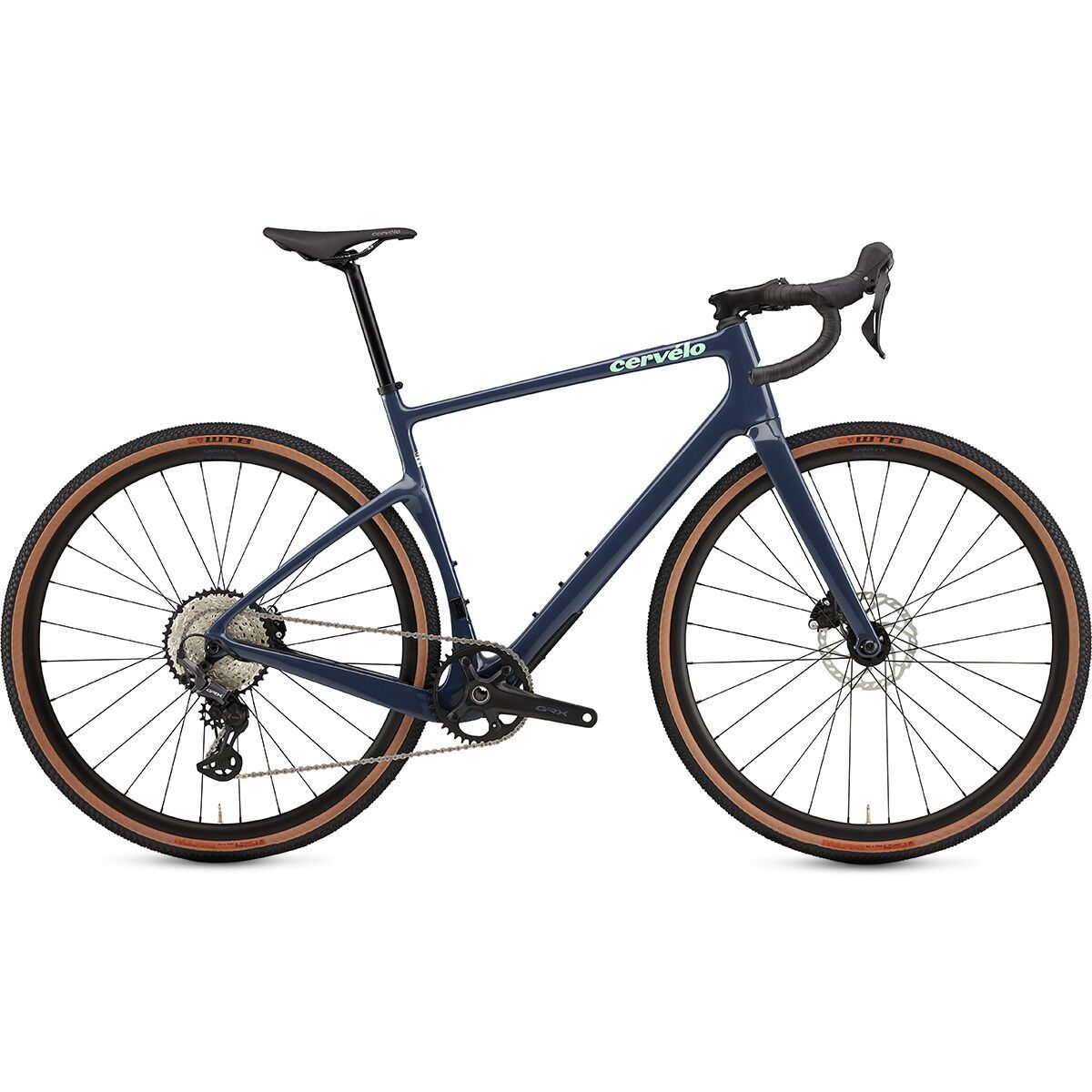 Blue Cervélo Aspero 1x11spd Shimano GRX 610 groupset.