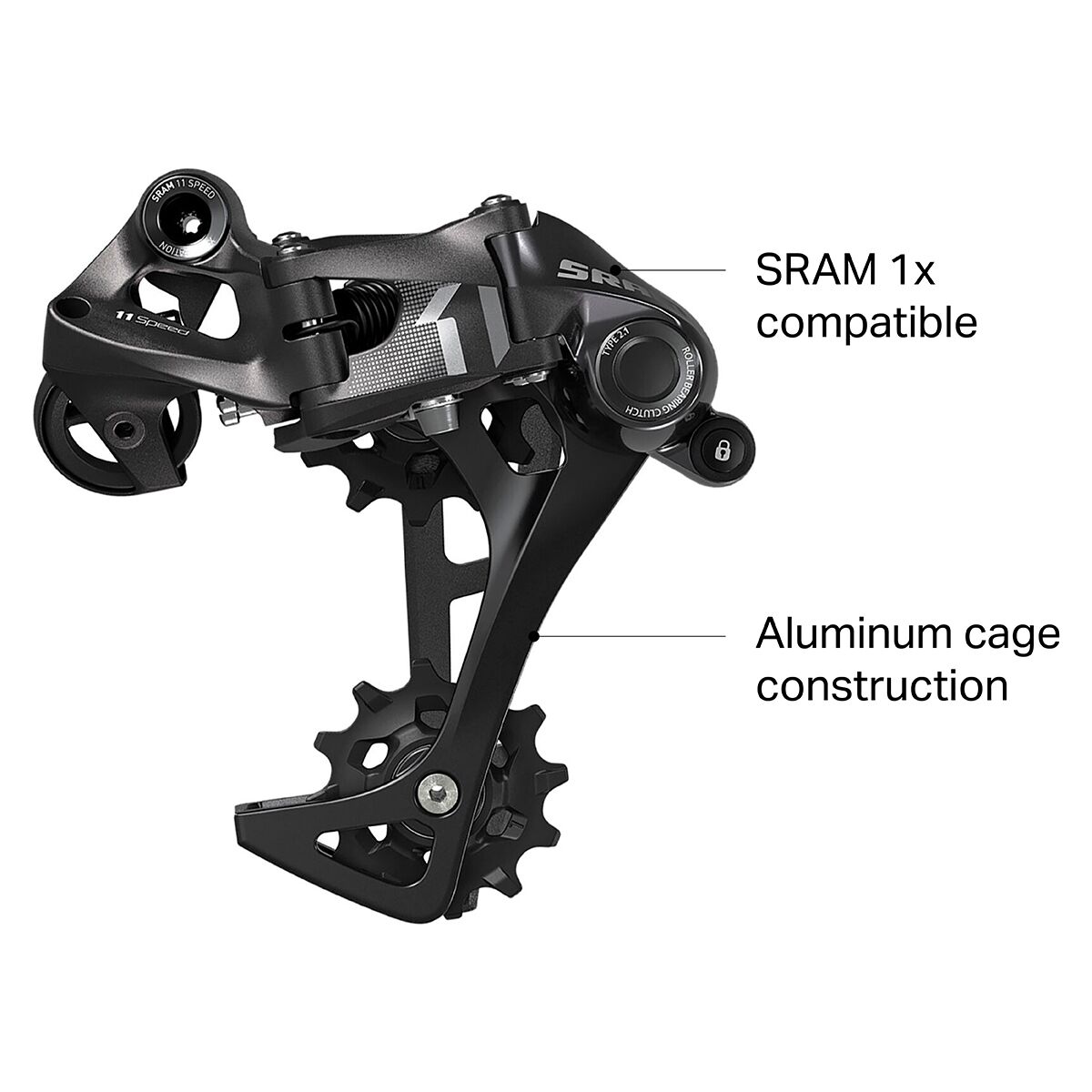 Dérailleur Arrière SRAM X1 Longue Cage - 1x11 Vitesses - Type 2.1 Avec Embrayage - Pour VTT