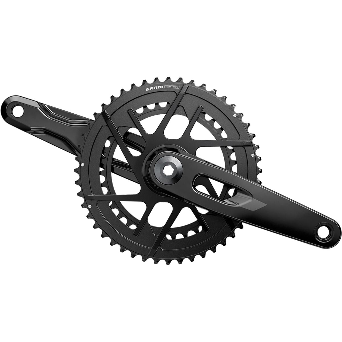SET SRAM RIVAL E1 DUB WIDE 8-BOLT 172 BLACK NO-BB/SPIDER/CHAINRINGS (P) main image 0