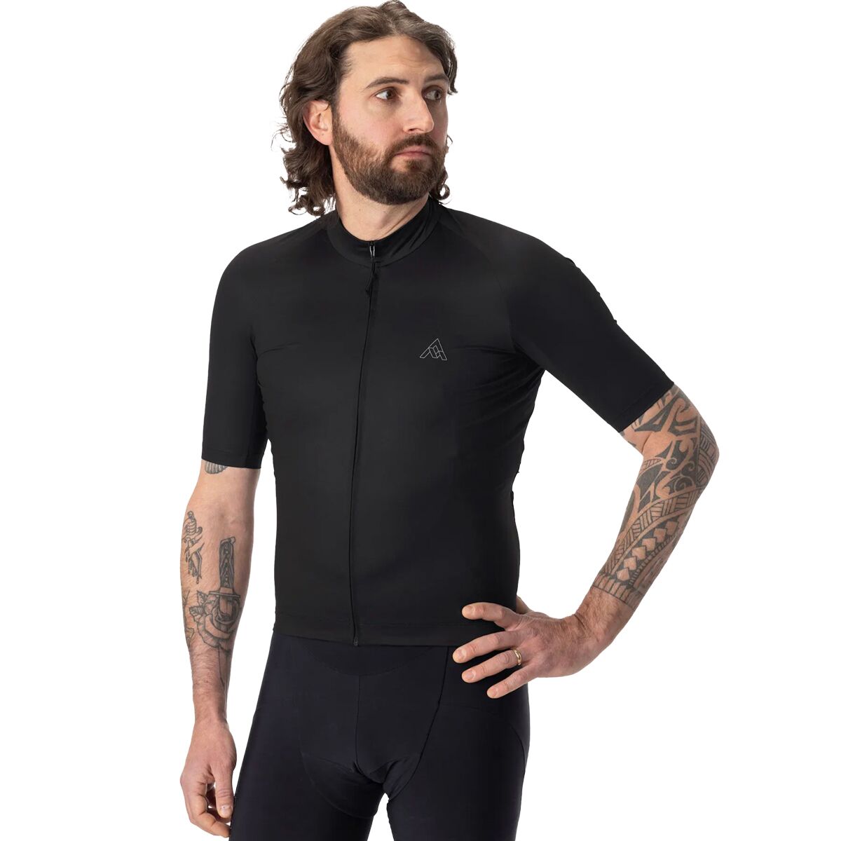 Shaversport Men's Cycling Jersey - Short Sleeve, Full Zip, 3 Back Pockets - Check Pattern