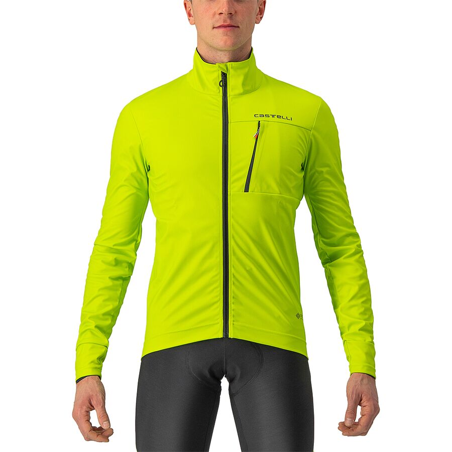 Veste Castelli Go Jacket Homme - Gore-Tex Infinium Windstopper, Vert Militaire/rouge, Taille XL