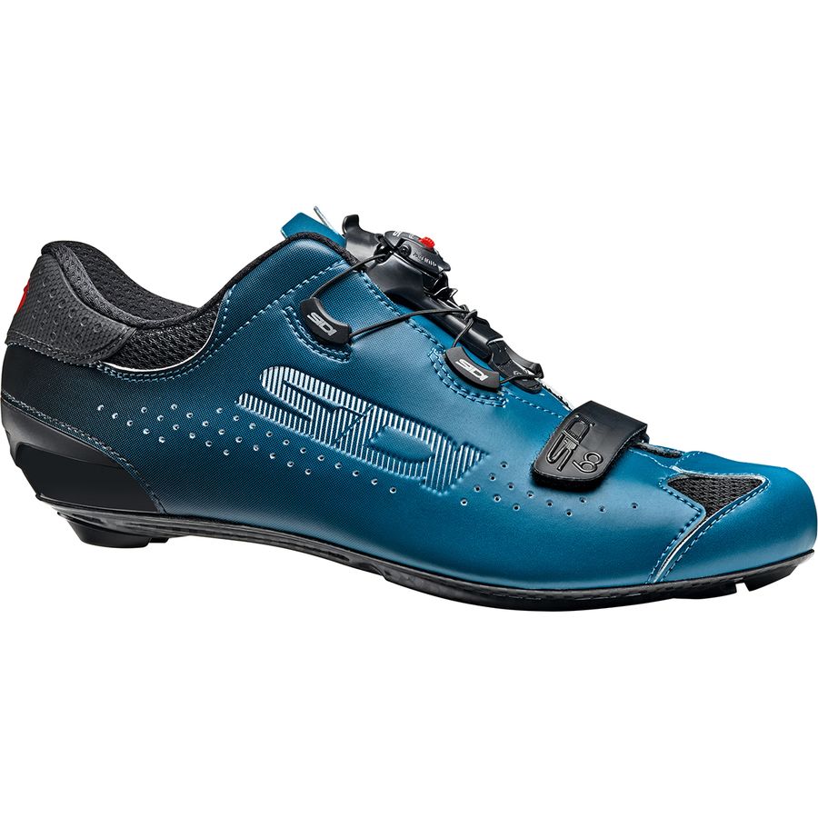 blue cycling shoes