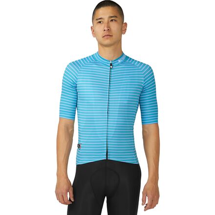 Attaquer - A-Line Short-Sleeve Jersey - Men's - Fine Stripe Turquoise/Lilac