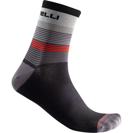 Castelli - Scia 12 Sock - Gray/Dark Gray/Red/Black