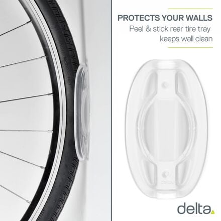 Delta - Single Bike Wall Mount Rack + Tire Tray