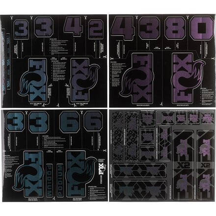 FOX Racing Shox - Fork and Shock Decal Kit - Blue Purple Flux