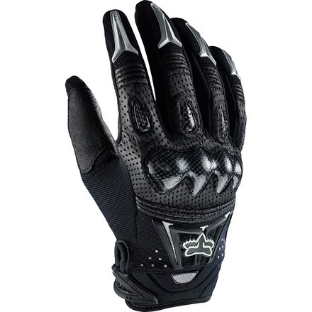 Fox Racing Bomber Guanti Da Moto Uomo, Con Protezione Nocche E Palmo Conduttivo Touch, Nero