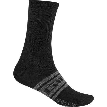 Giro - New Road Merino Seasonal Wool Socks - Black/Charcoal Clean