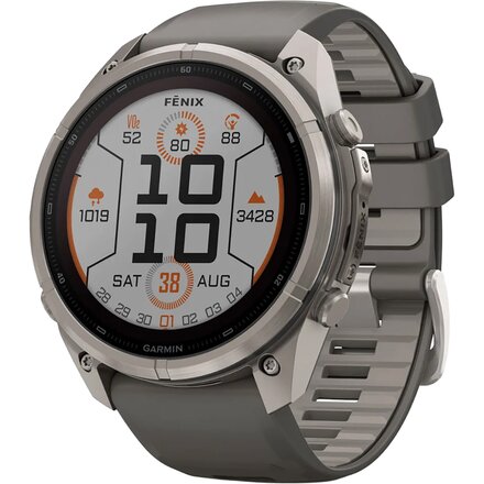 Garmin - Fenix 9 Pro Solar Sport Watch - Titanium/Pebble Gray