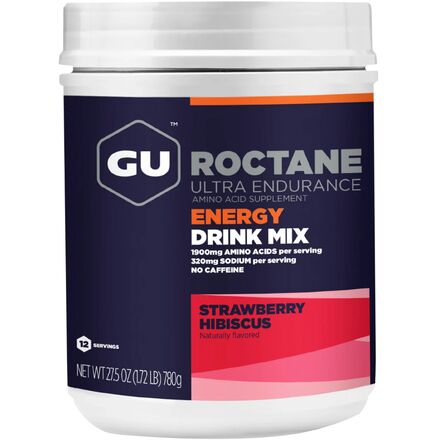 GU - Roctane Energy Drink - 12 Serving Canister - Strawberry Hibiscus