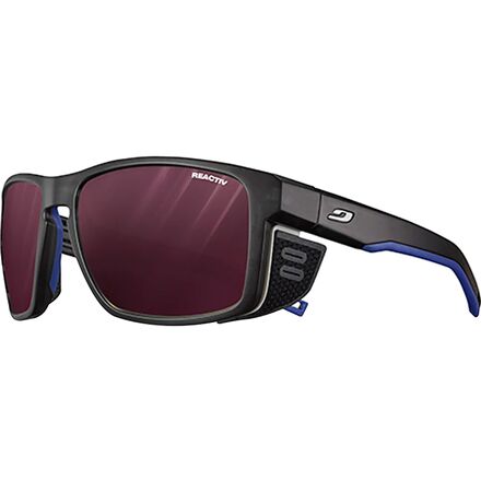 Julbo - Shield Polarized Sunglasses - Translucent Black/Blue/White/REACTIV 0-4 High Contrast