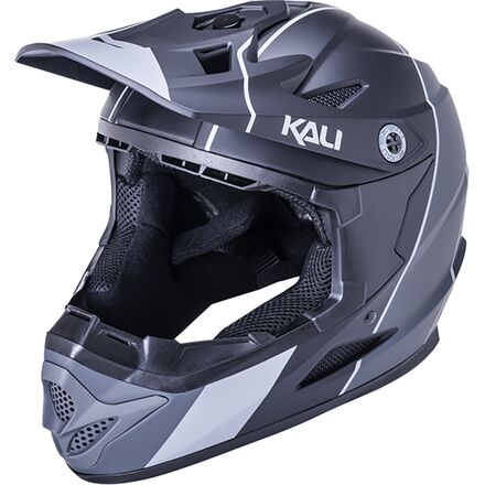 Kali Protectives - Zoka Full-Face Helmet- Kids' - Stripe Matte Black/Grey