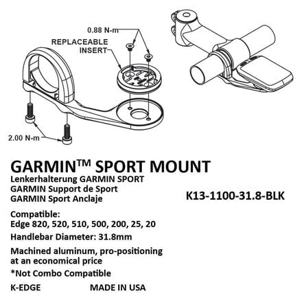 K-Edge - Sport Handlebar Computer Mount for Garmin