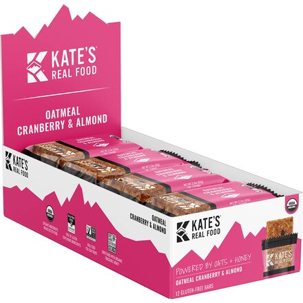 Kate's Real Food - Oatmeal Cranberry & Almond Bars - 12-Pack