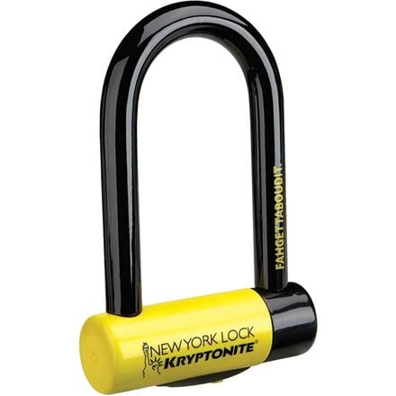 Kryptonite - New York Fahgettaboudit Doube Deadbolt Mini U-Lock - Black/Yellow