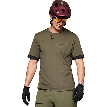 Norrona - Fjora Equaliser T-shirt - Men's - Olive Night/Caviar Black