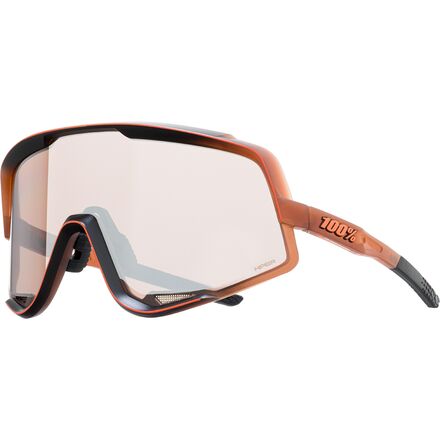 100% - Glendale Sunglasses - Matte Tran uc Brown Fade - HiPER Silver Mirror Lens