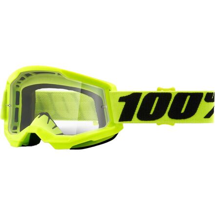 100% - Strata 2 Clear Lens Goggles - Fluo/Yellow/Clear Lens