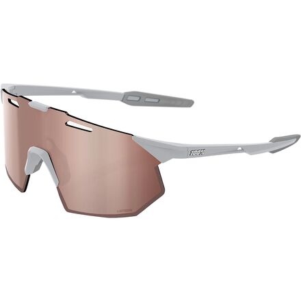 100% - Hypercraft SQ Sunglasses - Matte Stone Grey/HiPER Crimson Silver Mirror