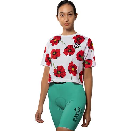Ostroy - Red Poppies Crop Shirt - Women's - Multi