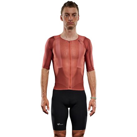 PEARL iZUMi - PI/Black Mesh Short-Sleeeve Jersey - Men's - Auburn/Smoked Paprkia