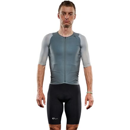 PEARL iZUMi - PI/Black Short-Sleeve Jersey - Men's - Balsam Green/Silver Blue