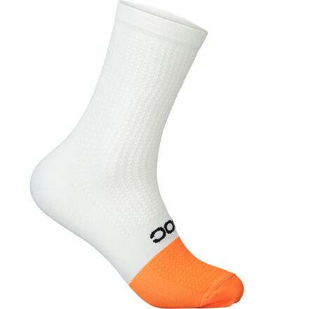 POC - Flair Mid Sock - Hydrogen White/Zink Orange