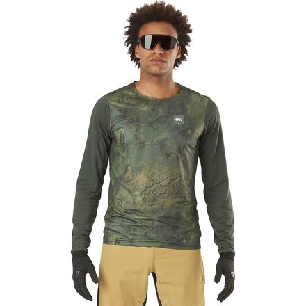 Picture Organic - Osborn Printed Long-Sleeve Tech T-Shirt - Men's - Geology Green