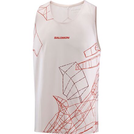 Salomon - S/Lab Speed Singlet - Men's - Lilac Ash/Fiery Red