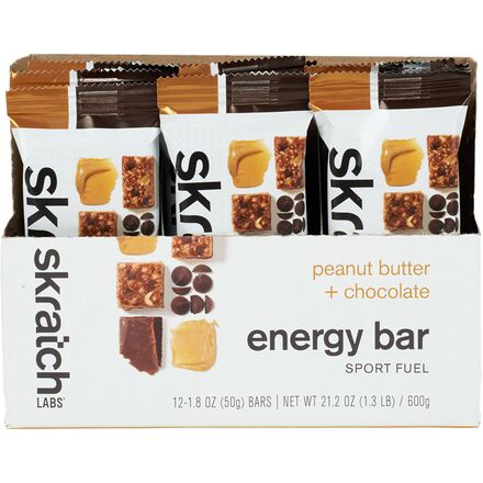 Skratch Labs - Energy Bar Sport Fuel -12-Pack - Peanut Butter + Chocolate