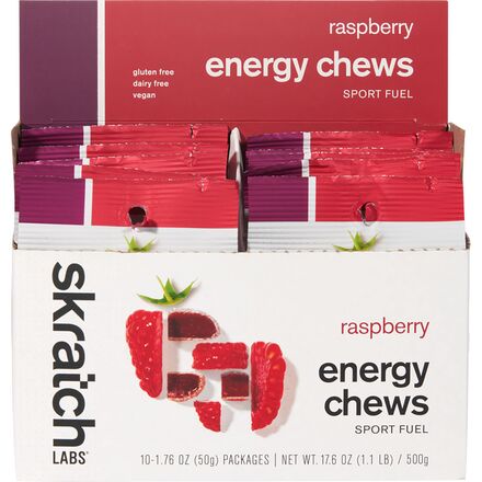Skratch Labs - Energy Chews Sport Fuel - 10-Pack - Raspberries