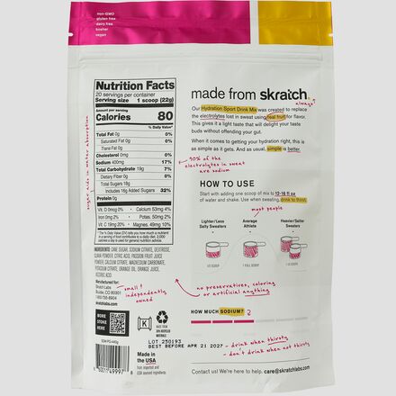 Skratch Labs - Hydration Sport Drink Mix - 20-Serving Bag