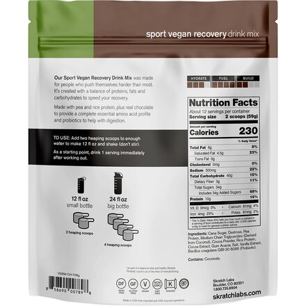 Skratch Labs - Sport Recovery Vegan Drink Mix - 12-Serving