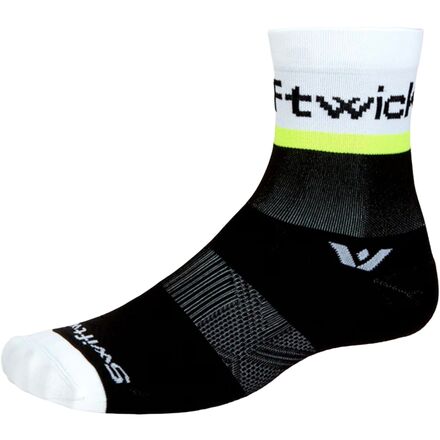 Swiftwick - Aspire Mid-Crew Sock - Euro Stripe Black/Hi-Viz Yellow