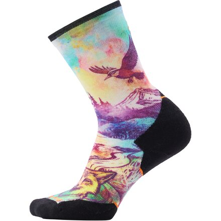 Trail Run Targeted Cush Serene Peak Print Crew Sock-Women's