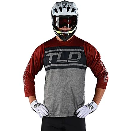 Troy Lee Designs - Ruckus Jersey - Men's - Bars Red Clay/Gray Heather