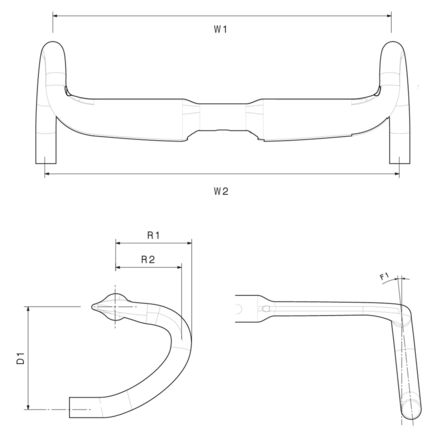 3T - Aeroflux Integrale Carbon Handlebar