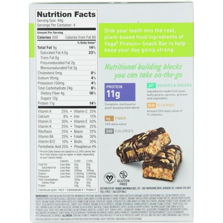 Vega Nutrition - Protein Plus Snack Bar - 4-Pack