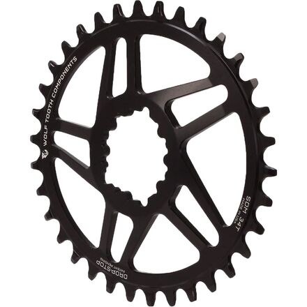 Wolf Tooth Components - Drop Stop PowerTrac SRAM Direct Mount Chainring - Black/6mm Offset