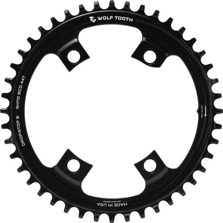 Wolf Tooth Components - Drop Stop Shimano Asymmetric Chainring - 110 BCD - Black