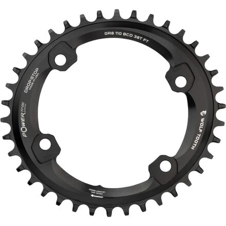 Wolf Tooth Components - Drop Stop Elliptical 4-Bolt Shimano GRX Chainring - Black