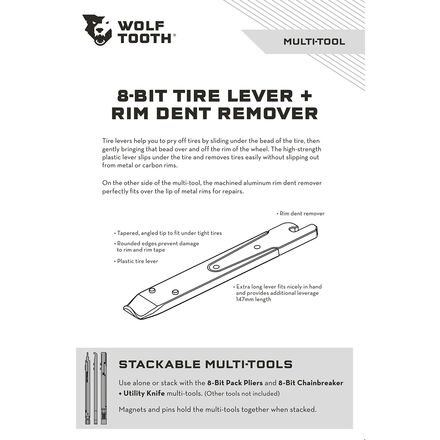 Wolf Tooth Components - 8-Bit Tire Lever + Rim Dent Remover Multi-Tool