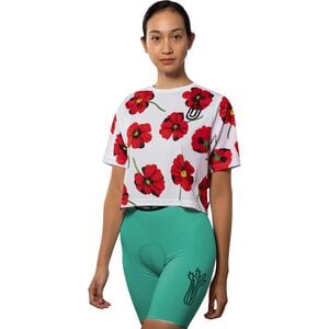 Red Poppies Crop Shirt - Women's