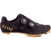Lake MX238 Gravel Cycling Shoes - Men's Black Suede/Gold (Size 44) With Carbon Fiber Sole