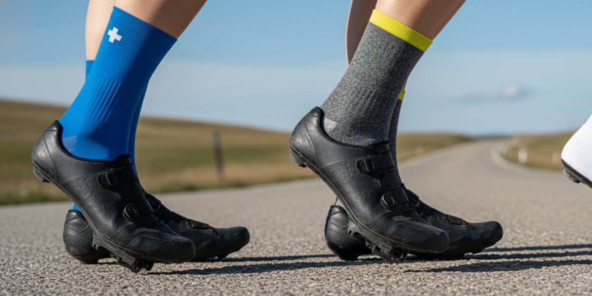 What does cycling sock height, compression, and material mean?
